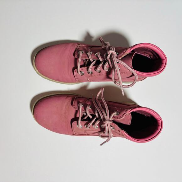 Cliffs by White Mountain Pink Combat Boots – Lug Sole Lace-Up Ankle Boots - Picture 2 of 8